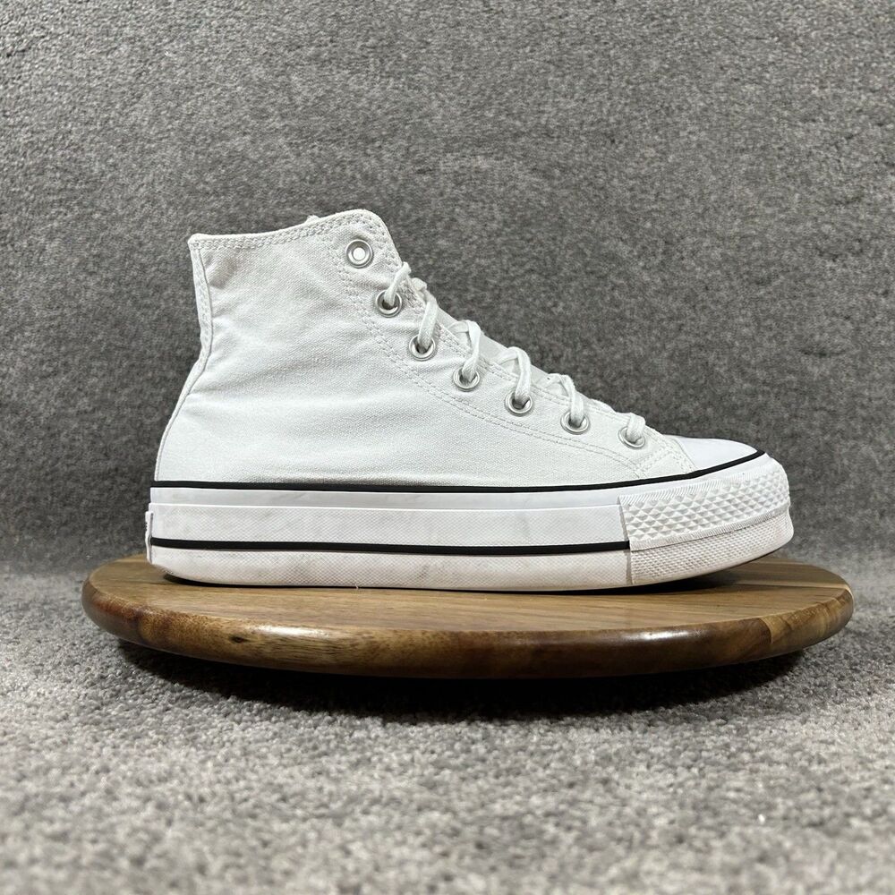 Converse CTAS Lift Platform Hi Women’s Size 8 White Athletic Skate Shoes Used